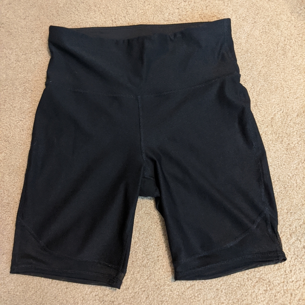 black and mesh biker shorts